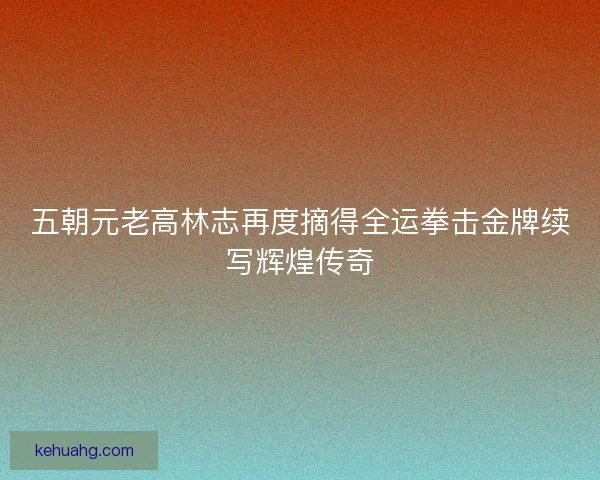 五朝元老高林志再度摘得全运拳击金牌续写辉煌传奇
